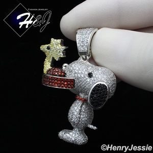 925 STERLING SILVER ICY 3D SNOOPY DOG PENDANT*267